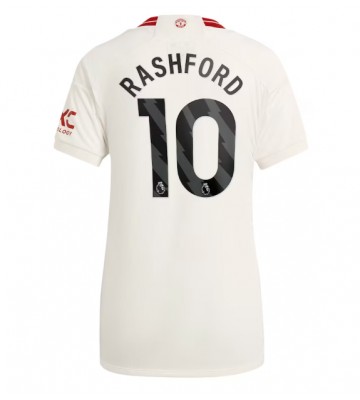 Lacne Ženy Futbalové dres Manchester United Marcus Rashford #10 2023-24 Krátky Rukáv - Tretina